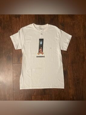 Mac Miller White Graphic 'Swimming' Short-Sleeve Men's T-Shirt